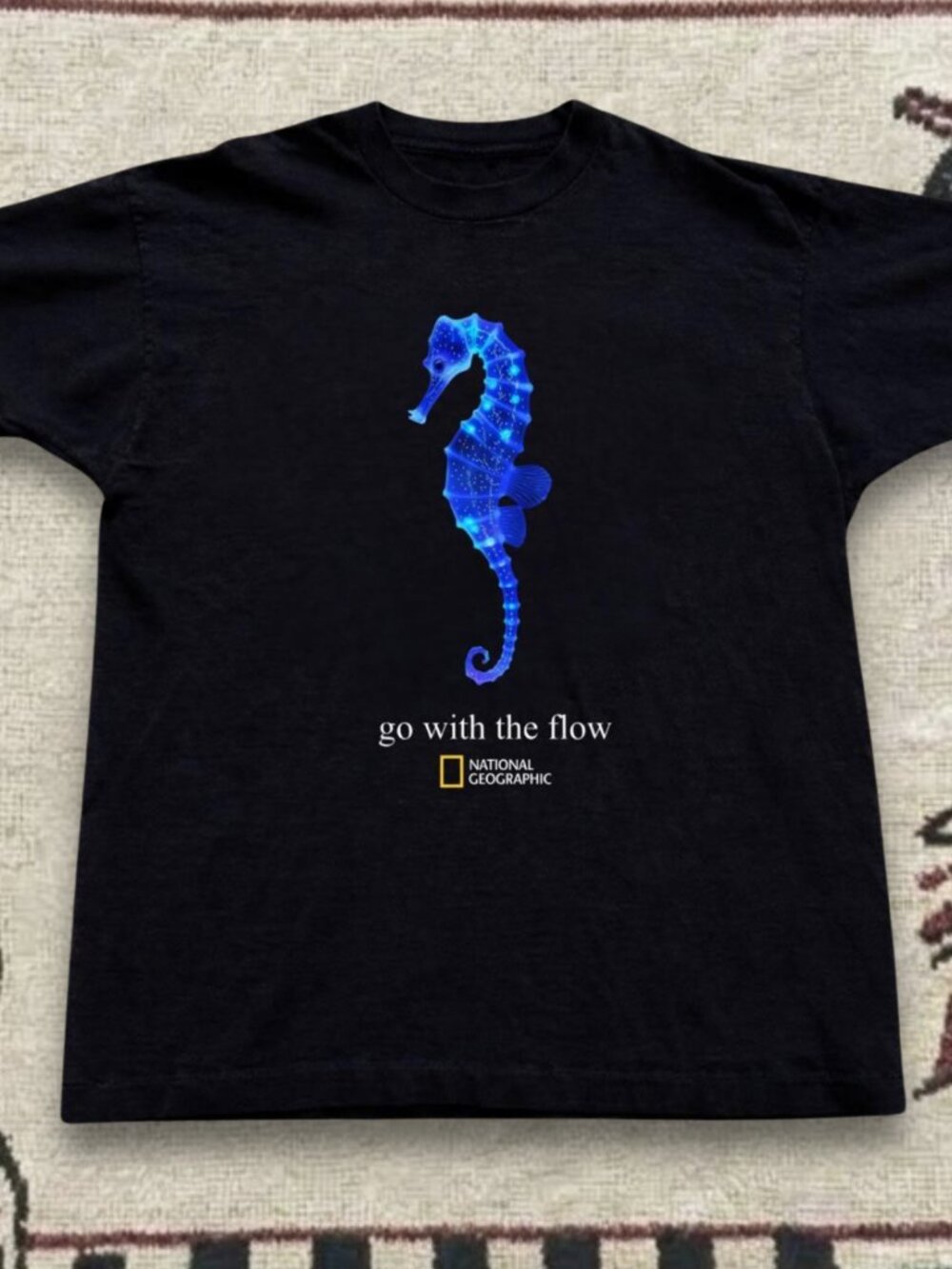 Wildlife Nature Document Style Seahorse Graphic T-Shirt